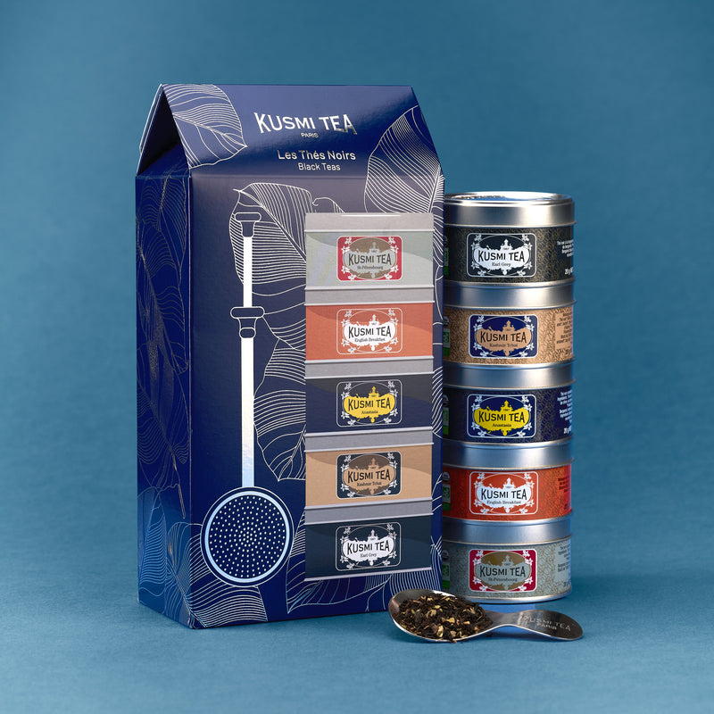 Geschenkset Schwarztees bio mit Teesieb