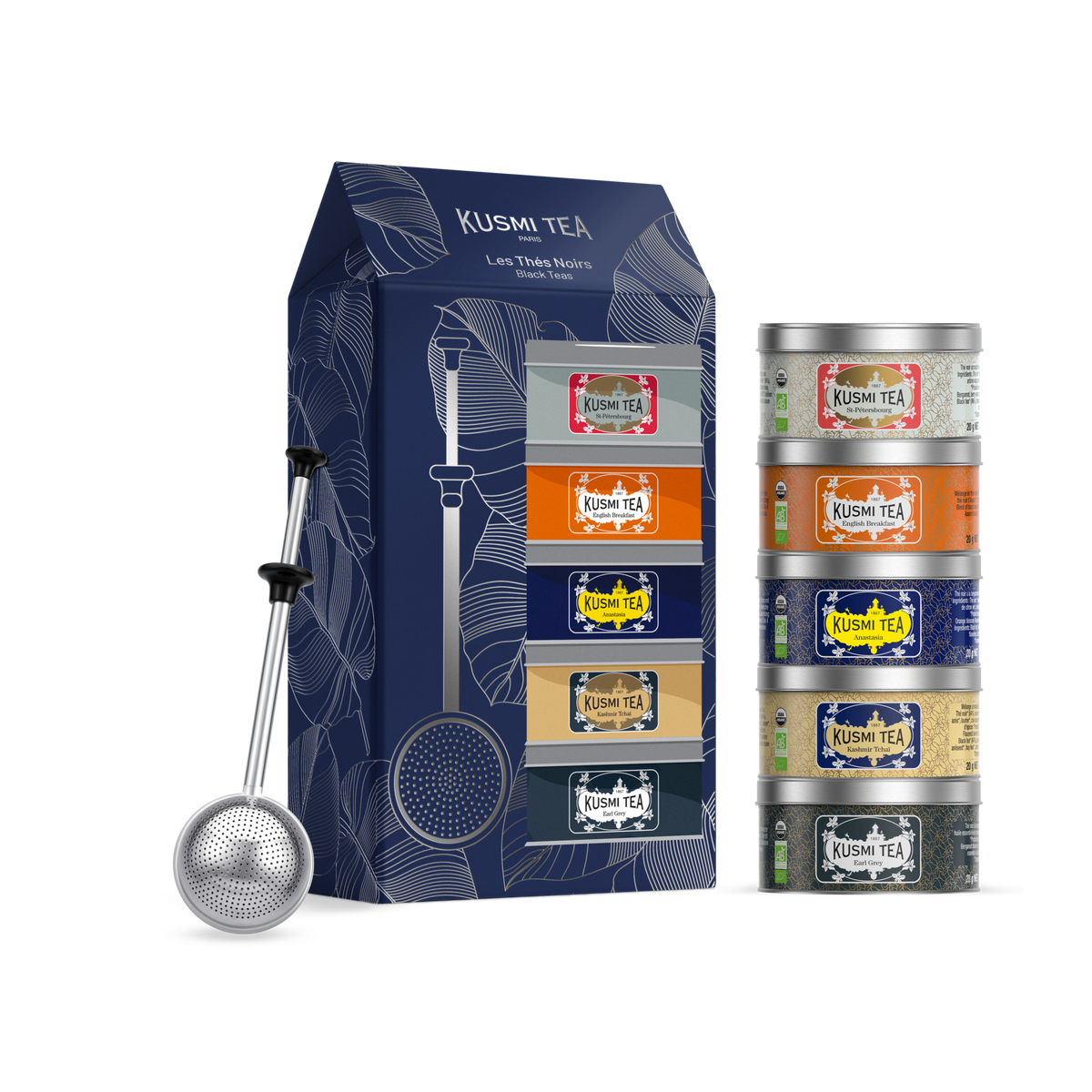 Geschenkset Schwarztees bio mit Teesieb  