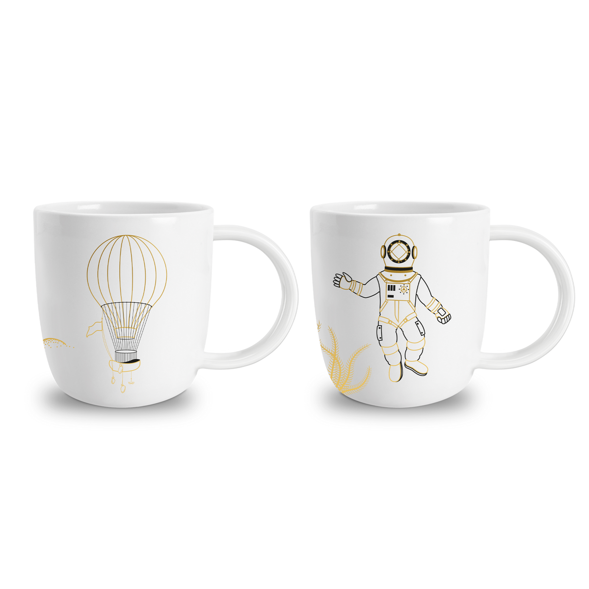 Coffret deux tasses porcelaine